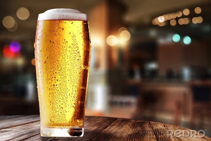 Fotobehang Gekoeld bier in een glas