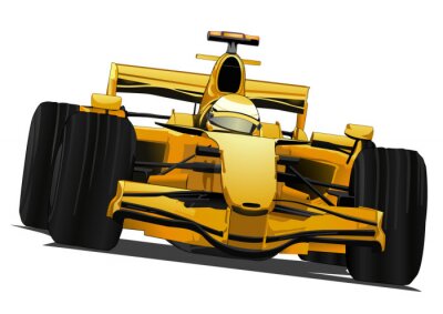 Gele Formule 1 racewagen