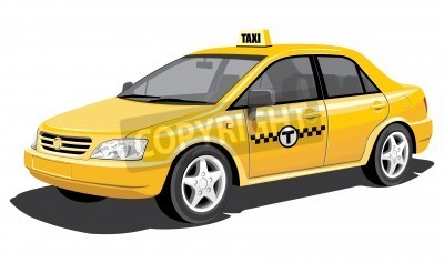 Fotobehang Gele taxi zoals geschilderd