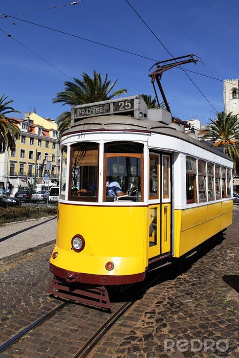 Fotobehang Gele tram