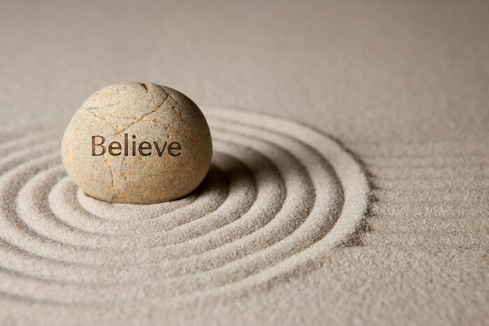 Fotobehang Geloven steen