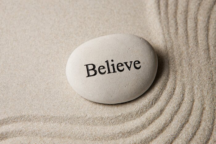 Fotobehang Geloven steen