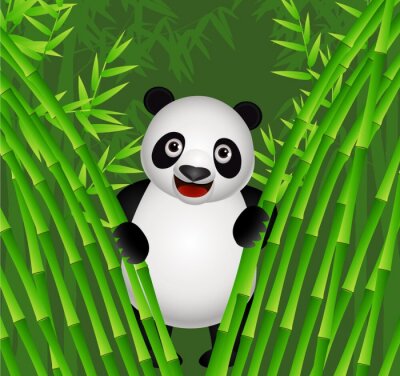 Gelukkige panda in het bamboebos