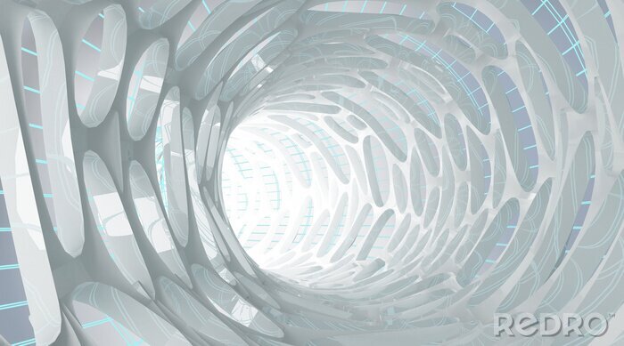 Fotobehang Geometrisch abstracte tunnel