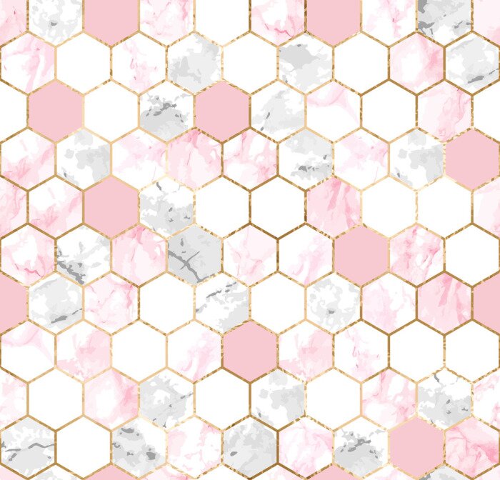 Fotobehang Geometrisch geplaatste marmeren tegels