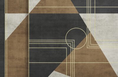 Sticker Geometrische bruine vormen