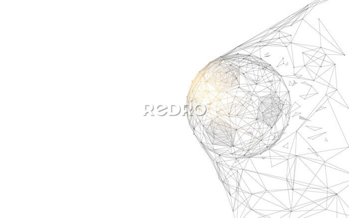 Fotobehang Geometrische compositie met de bal in het doel