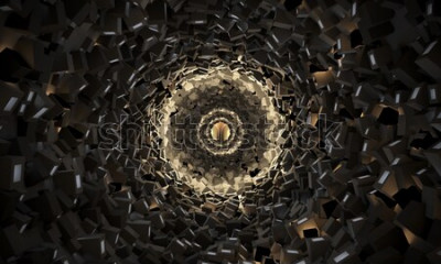 Fotobehang Geometrische donkere tunnel