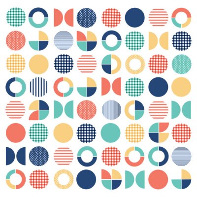 Geometrische kleurrijke gemengde cirkel naadloze patroon achtergrond