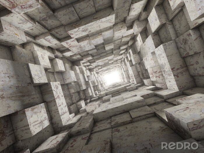 Fotobehang Geometrische omgekeerde tunnel