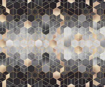 Fotobehang Geometrische textuur met hexagonen