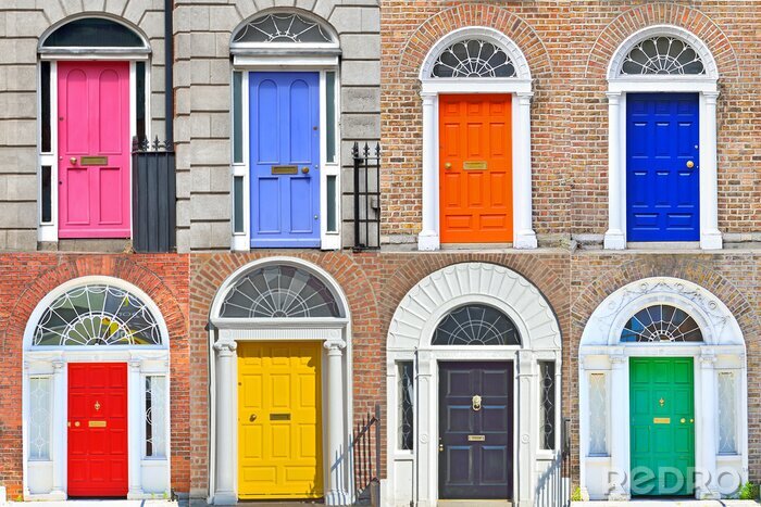 Fotobehang Georgische deuren in Dublin