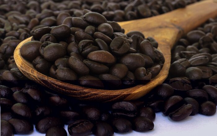 Fotobehang Geroosterde bonen koffie