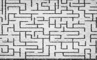Fotobehang Geschilderd labyrint op de muur