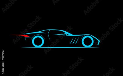 Fotobehang gestileerde auto coupe