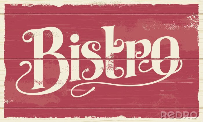 Fotobehang getrokken bistro-restaurant de hand kalligrafisch teken ontwerp