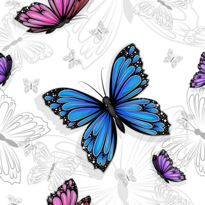 Fotobehang Girly patroon van vlinders