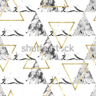 Fotobehang Glamour marmer en driehoeken