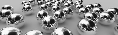 Fotobehang Glanzende metalen ballen in 3D