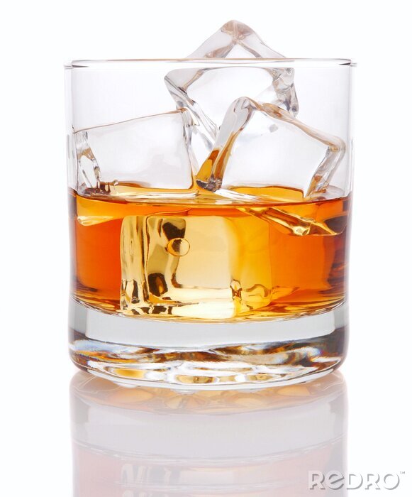 Fotobehang Glas met drinken en ijs