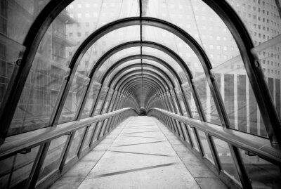Fotobehang Glazen futuristische tunnel
