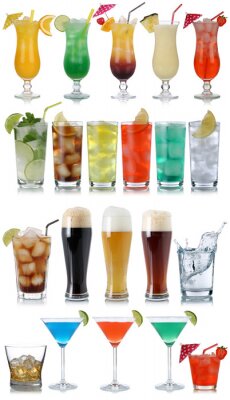 Fotobehang Glazen met verschillende drankjes