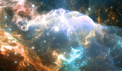 Fotobehang Gloeiende Space Nebula. Detail