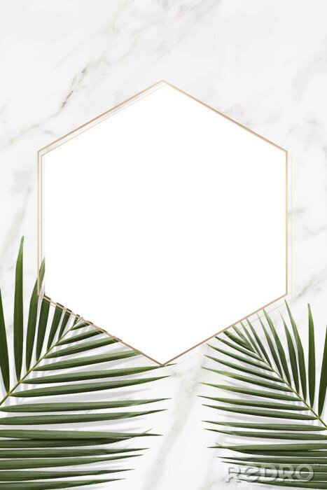 Fotobehang Golden frame on marble background