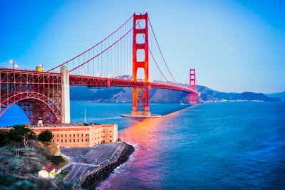 Fotobehang Golden Gate Bridge op de achtergrond van San Francisco