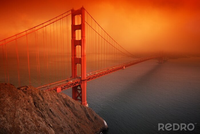 Fotobehang Golden Gate Bridge op de helling
