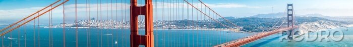 Fotobehang Golden Gate Bridge panorama with San Francisco skyline in summer, California, USA