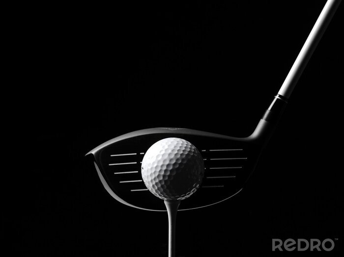 Fotobehang Golf Hout met een golfbal en Golf Tee