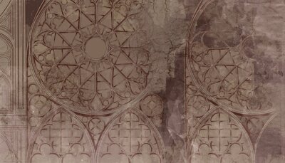 Gotisch glas-in-loodraam in vintage stijl