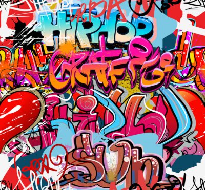 Fotobehang Graffiti 3D met hip-hop