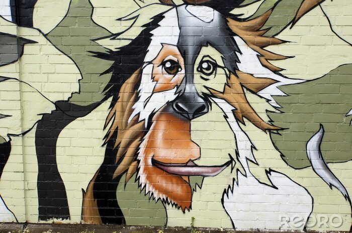 Fotobehang Graffiti met dier