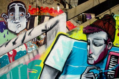 Fotobehang Graffiti op straat