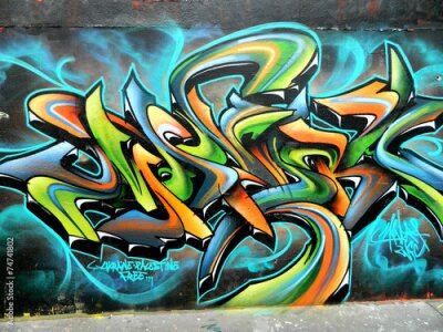 Fotobehang Graffiti op straat