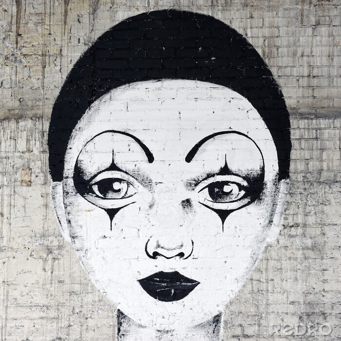 Fotobehang Graffiti straatkunst met vrouw