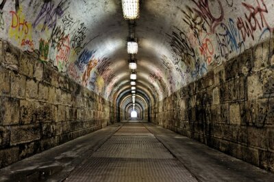 Fotobehang Graffiti tunnel