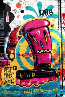 Fotobehang Graffitimuren in Melbourne