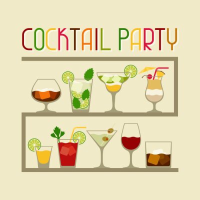 Fotobehang Grafiek met drankjes en cocktails