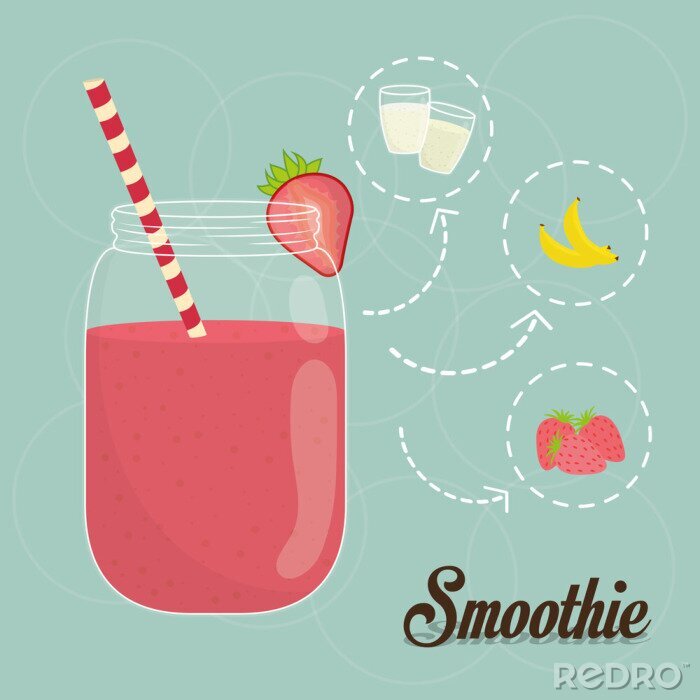 Fotobehang Grafiek met smoothie