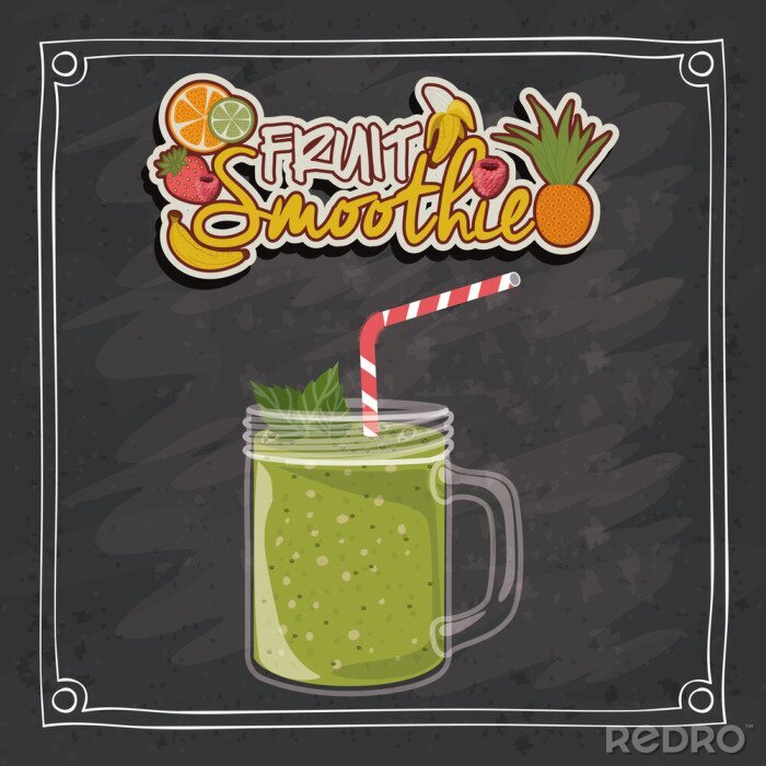 Fotobehang Grafieken van fruitdranken