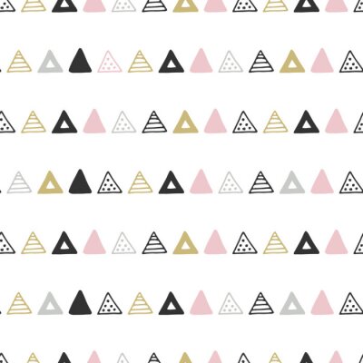 Fotobehang Grafisch gekleurde driehoeken