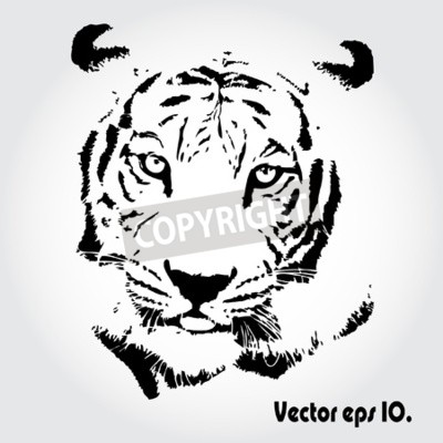 Fotobehang Grafisch ontwerp met tijger