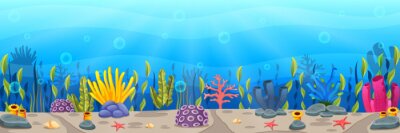 Fotobehang Grafisch panorama van koraalrif
