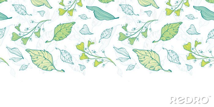 Fotobehang Grafische bladeren van een boom