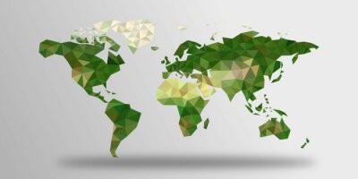 Fotobehang Grafische groene wereldkaart