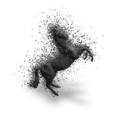 Fotobehang Grafische illustratie van een paard