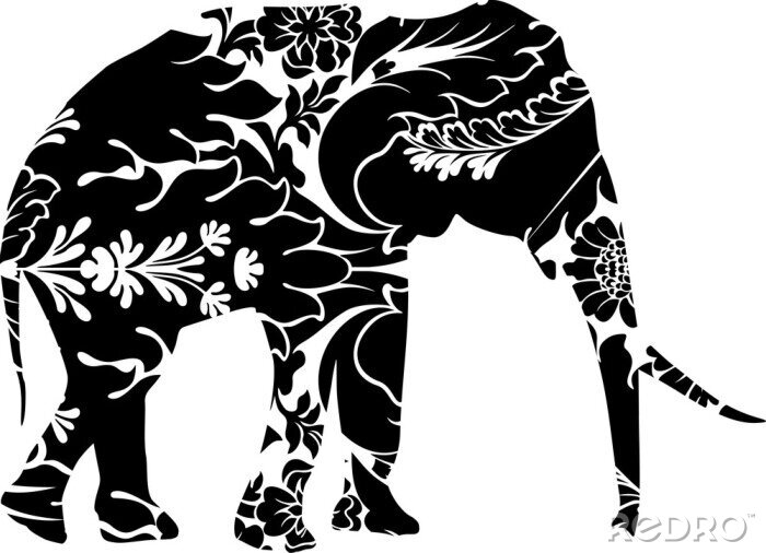 Fotobehang Grafische olifant